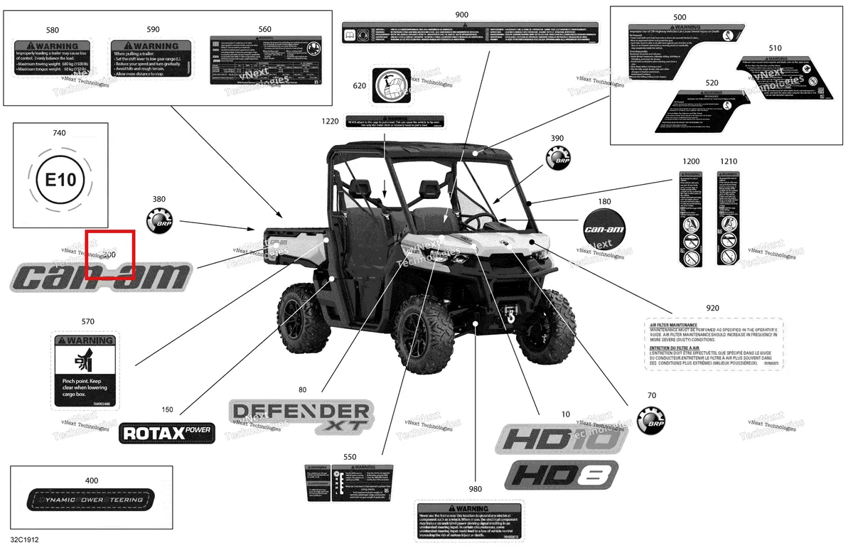 Деталь 704905530 на схеме узла 2019 Can-Am Defender HD8 Decals - Hd8 - Xt