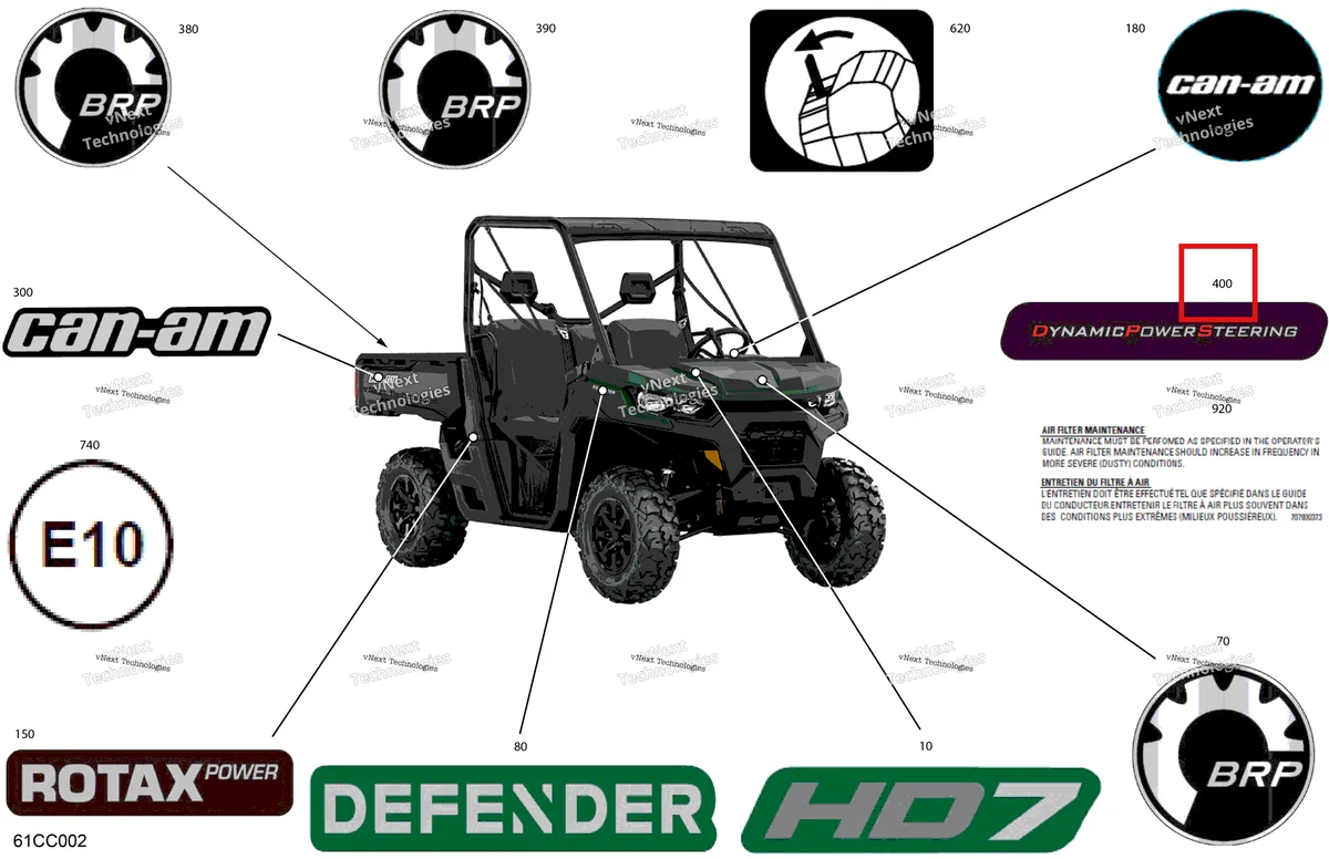 Деталь 704905637 на схеме узла 2023 Can-Am Defender HD7 - DPS Body - Decals
