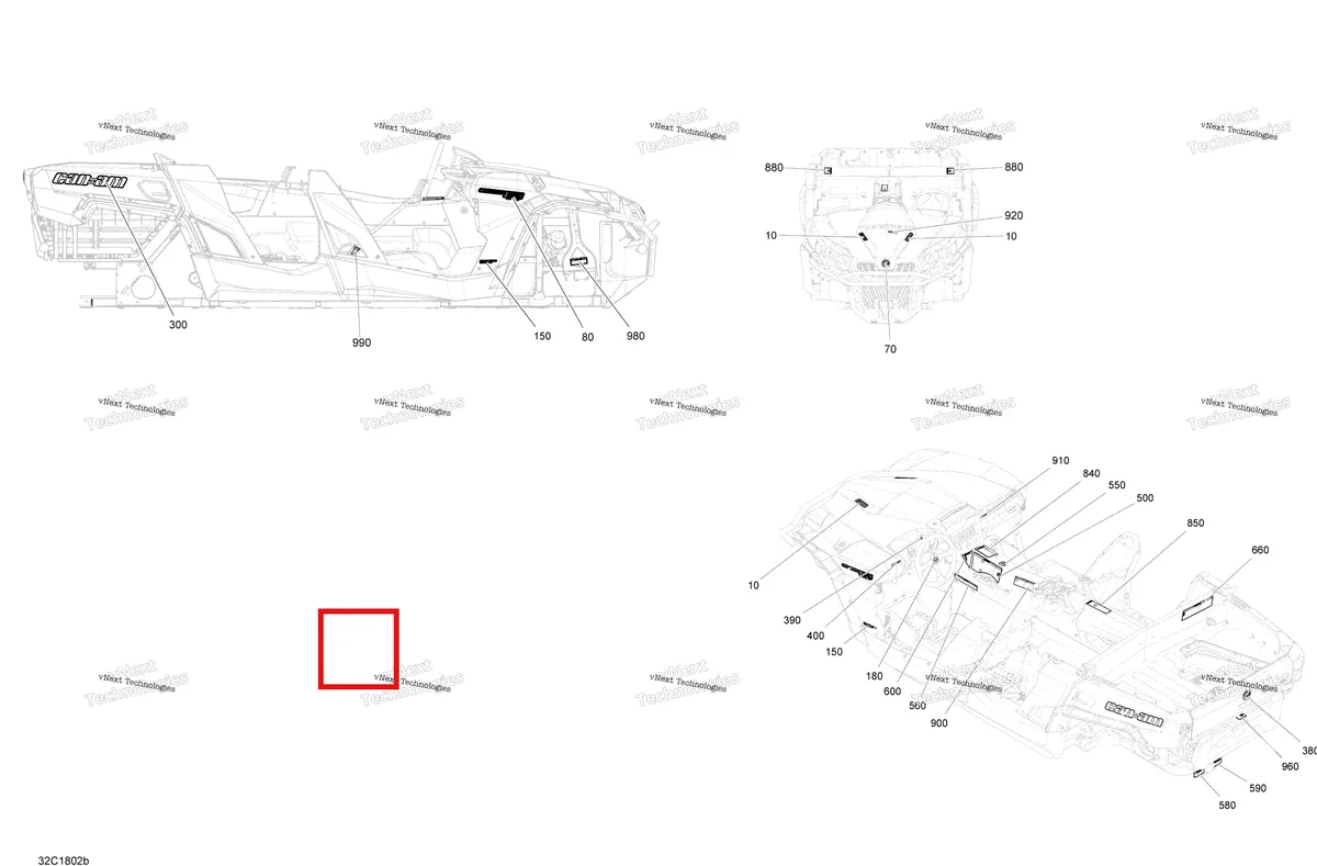 Деталь 704905816 на схеме узла 2018 Can-Am COMMANDER MAX 1000R EFI Decals Commander Max 1000R - Package Ltd