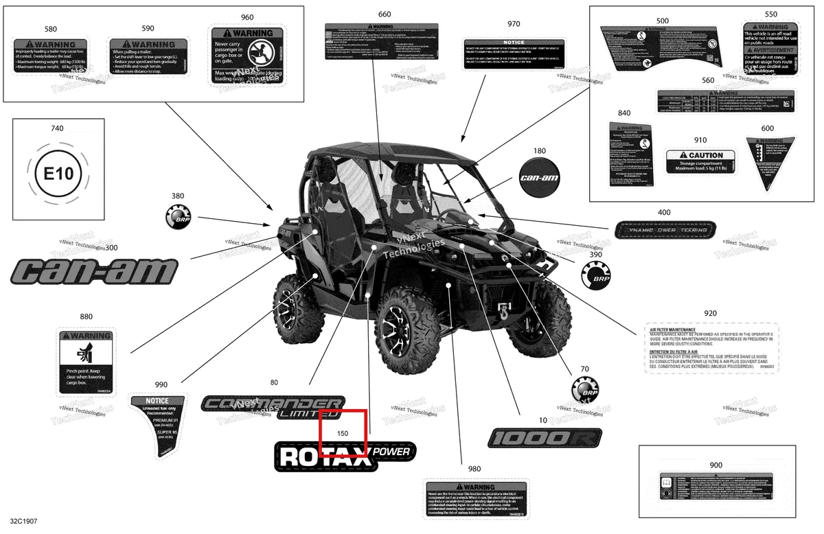 Деталь 704905819 на схеме узла 2019 Can-Am Commander 1000R EFI Decals - 1000 - Ltd