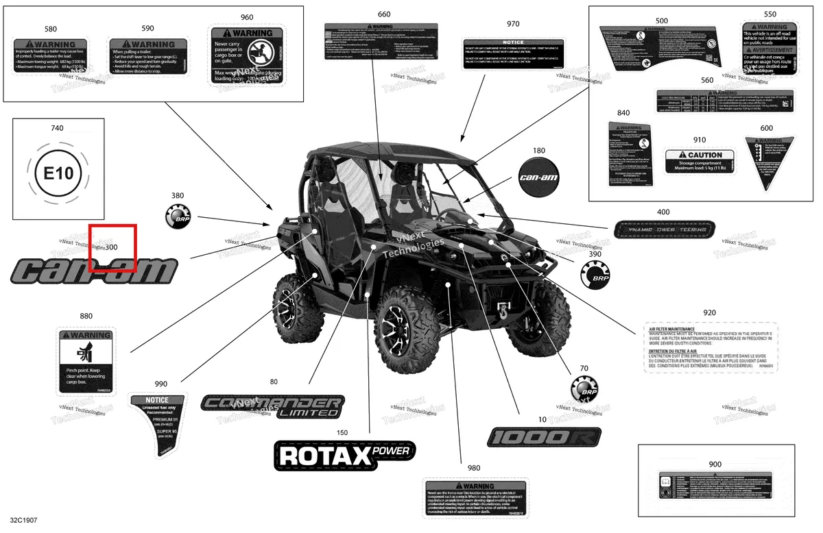 Деталь 704905820 на схеме узла 2019 Can-Am Commander 1000R EFI Decals - 1000 - Ltd
