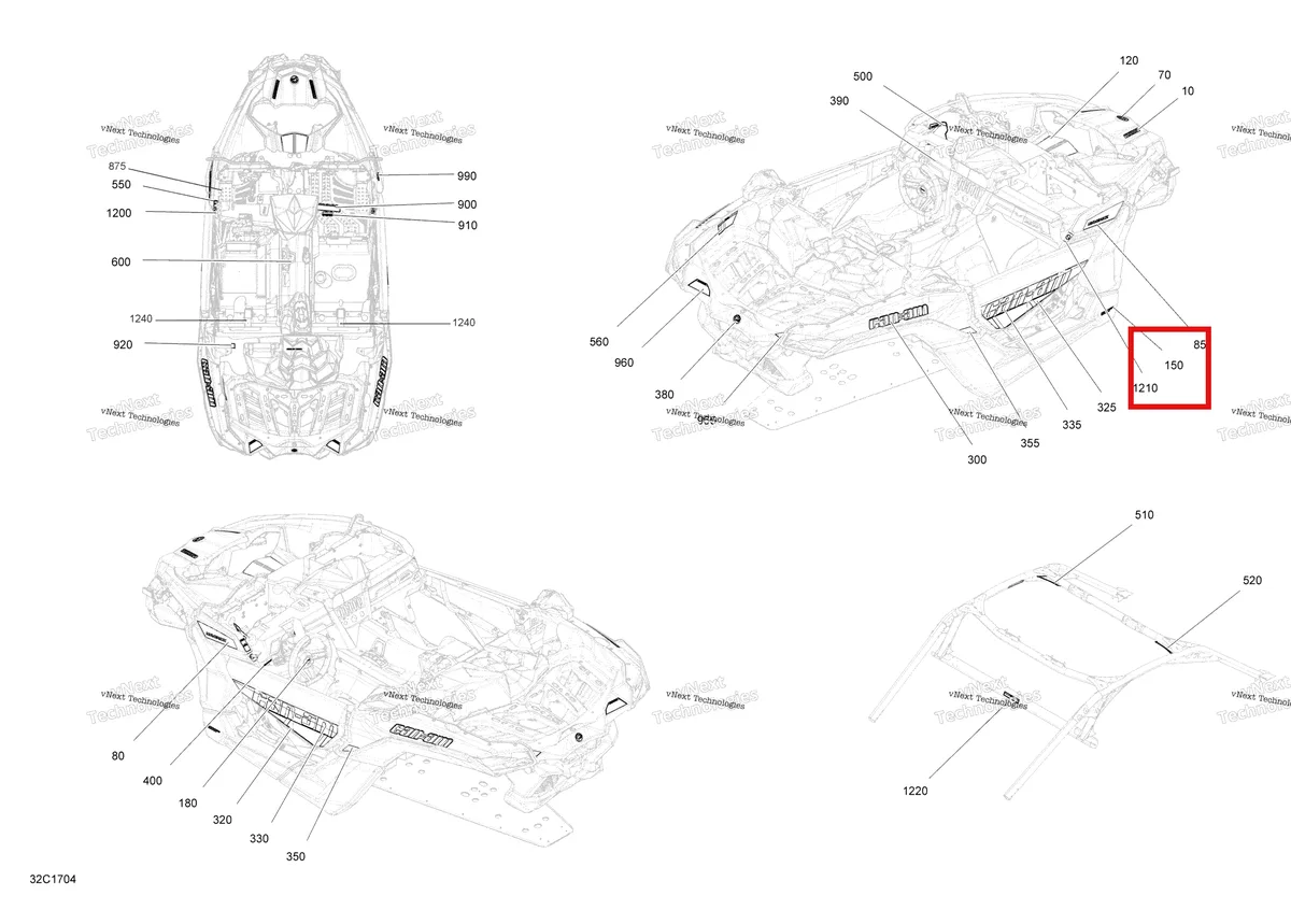 Деталь 704905881 на схеме узла 2017 Can-Am MAVERICK X3 Decals