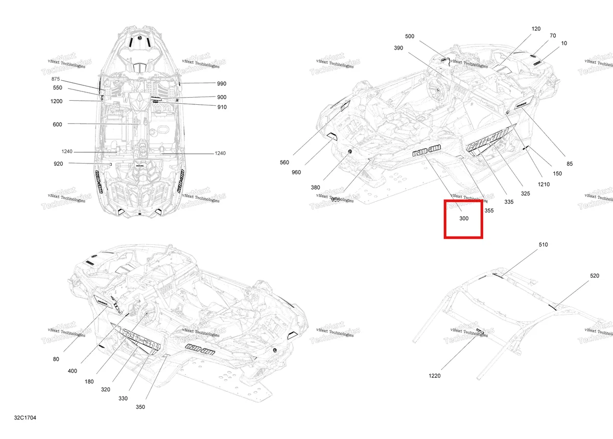 Деталь 704905898 на схеме узла 2017 Can-Am MAVERICK X3 Decals