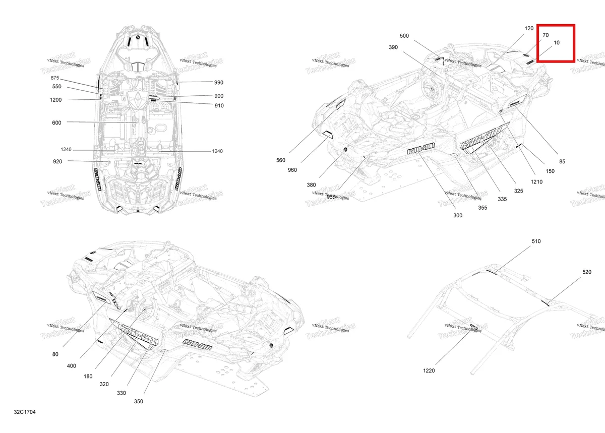 Деталь 704905903 на схеме узла 2017 Can-Am MAVERICK X3 Decals