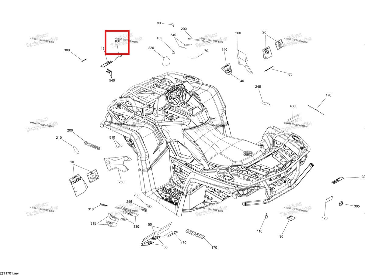 Деталь 704905972 на схеме узла 2017 Can-Am Outlander L - 450 EFI Decals - All Models
