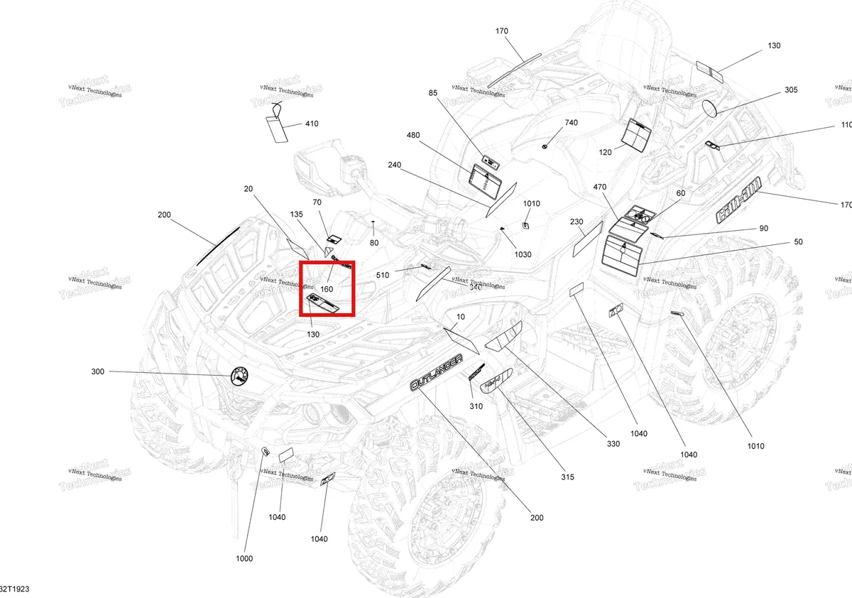 Деталь 704906001 на схеме узла 2019 Can-Am OUTLANDER MAX 1000 EFI - T3 Decals Except Xmr