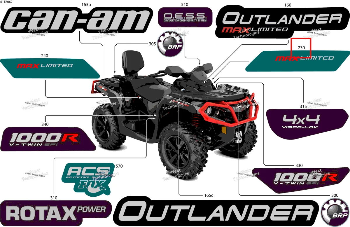 Деталь 704906028 на схеме узла 2018 Can-Am OUTLANDER MAX - 4X4 - LTD - 1000R - 5WJC - Midnight Blue - CALI Body - Feature Decals