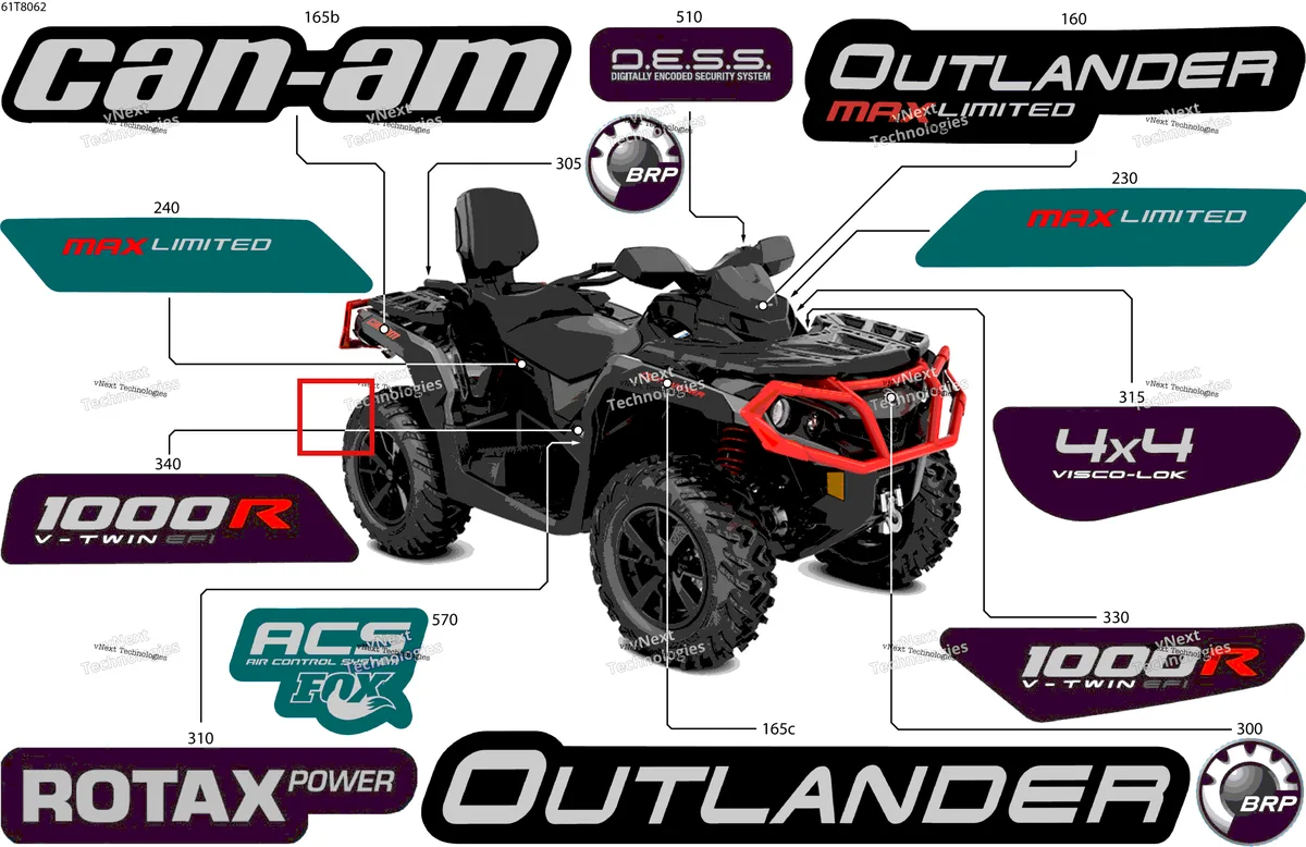 Деталь 704906030 на схеме узла 2018 Can-Am OUTLANDER MAX - 4X4 - LTD - 1000R - 5WJA - Midnight Blue Body - Feature Decals