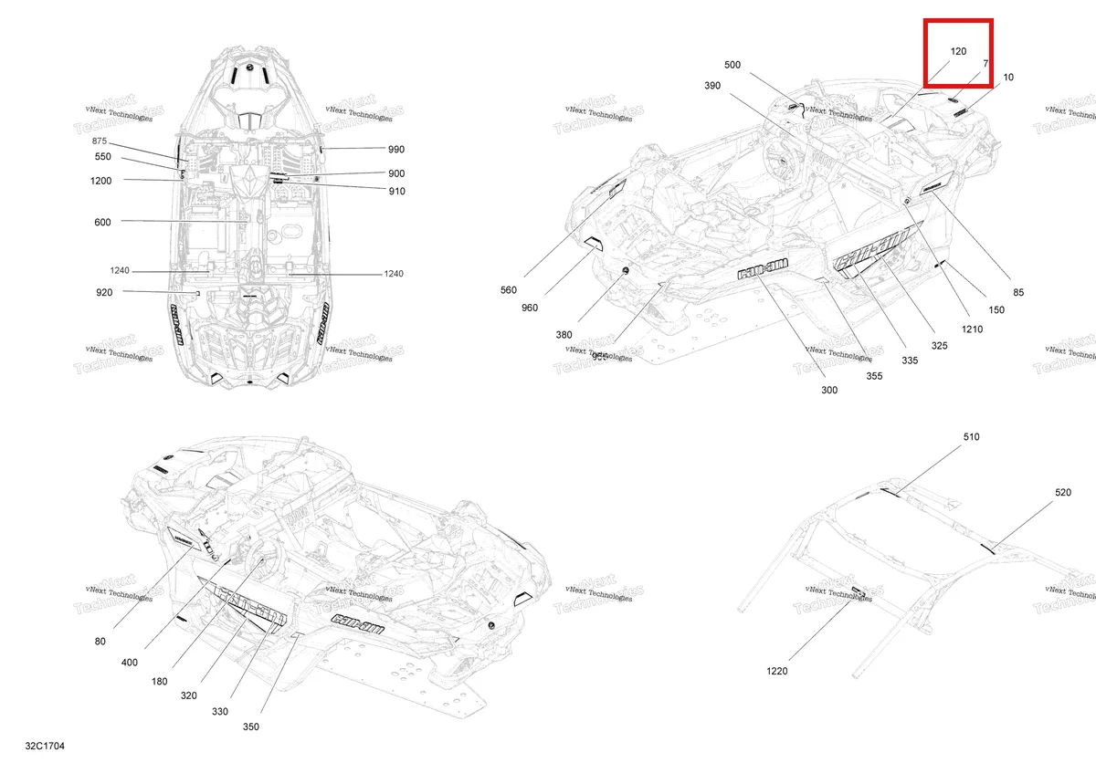 Деталь 704906136 на схеме узла 2017 Can-Am MAVERICK X3 Decals