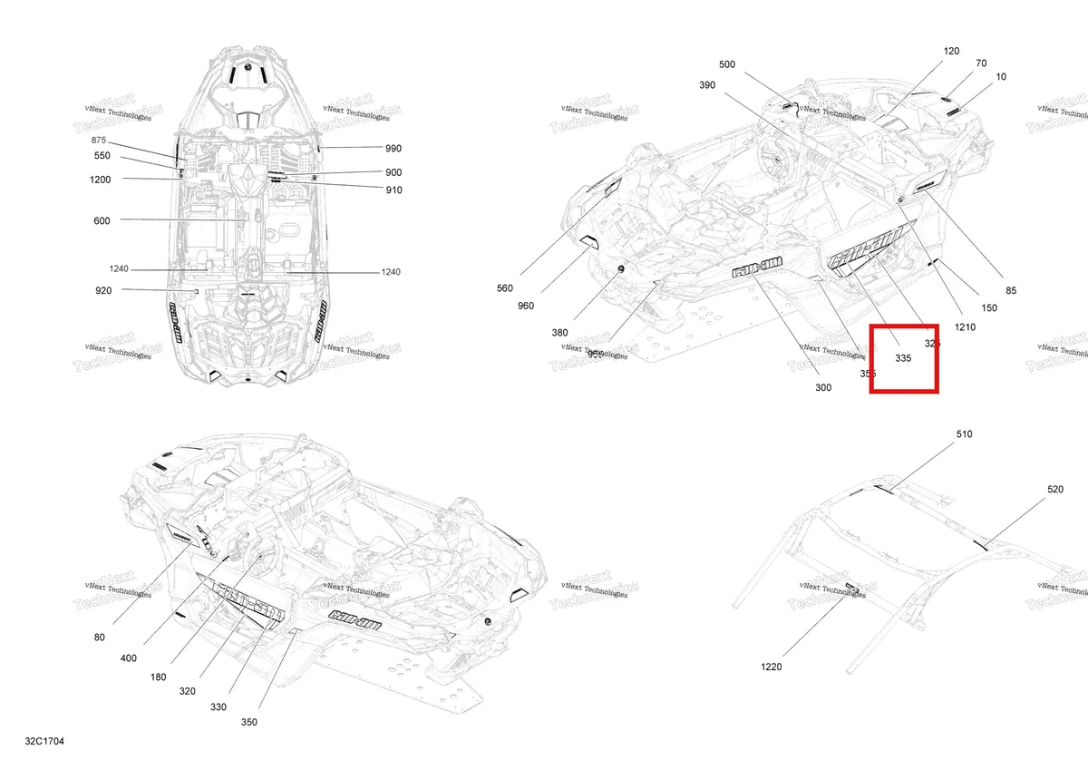 Деталь 704906261 на схеме узла 2017 Can-Am MAVERICK X3 Decals