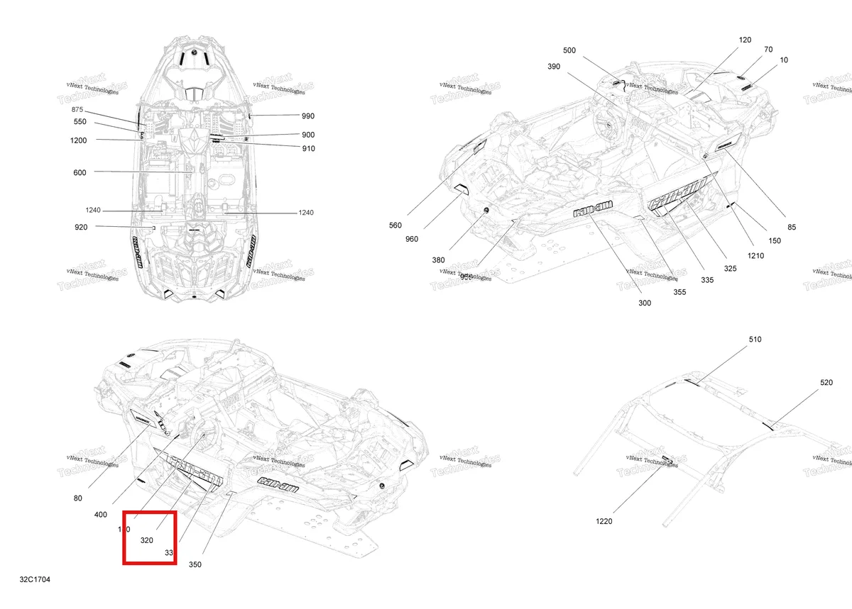 Деталь 704906262 на схеме узла 2017 Can-Am MAVERICK X3 Decals