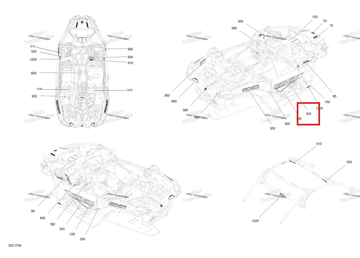 Деталь 704906263 на схеме узла 2017 Can-Am MAVERICK X3 Decals