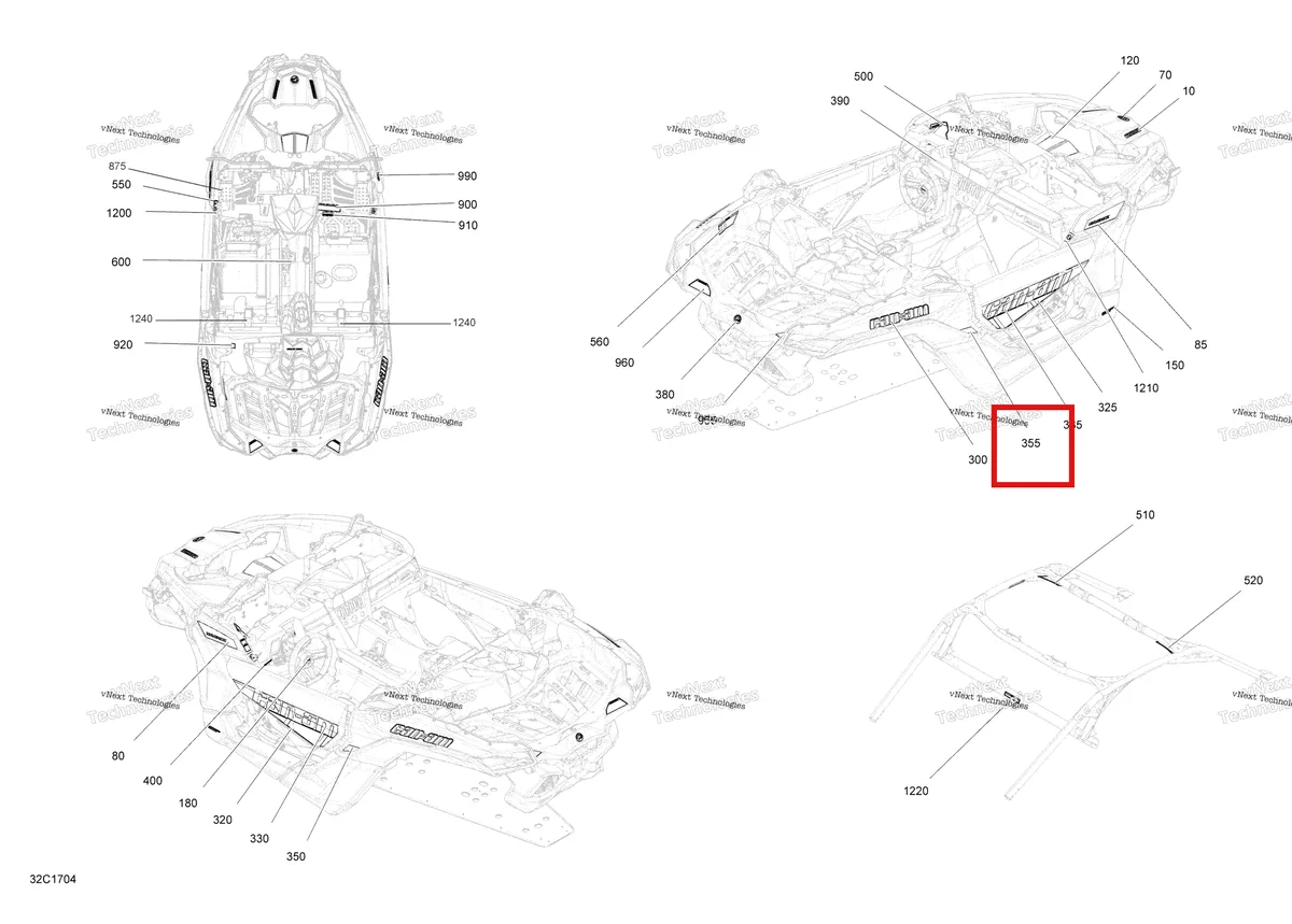 Деталь 704906265 на схеме узла 2017 Can-Am MAVERICK X3 Decals