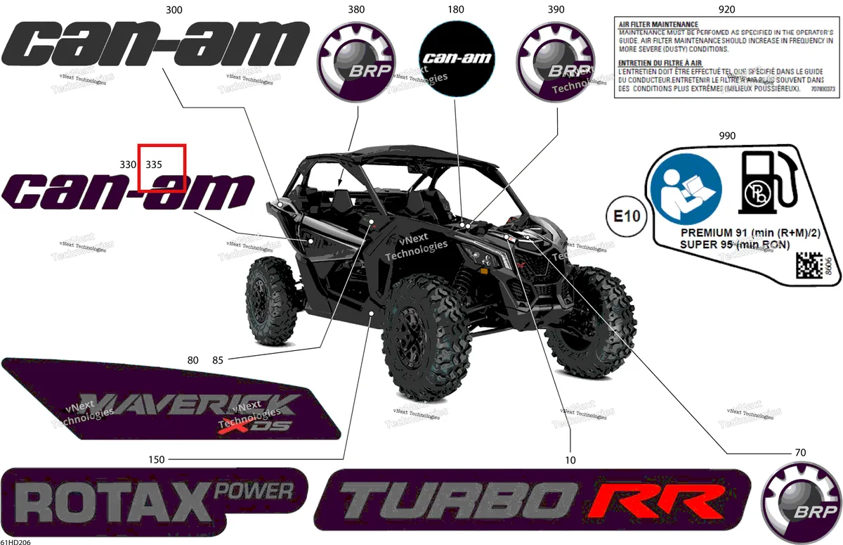 Деталь 704906267 на схеме узла 2024 Can-Am Maverick Turbo RR - XDS - 7SRE - Timeless Black Metallic - 64