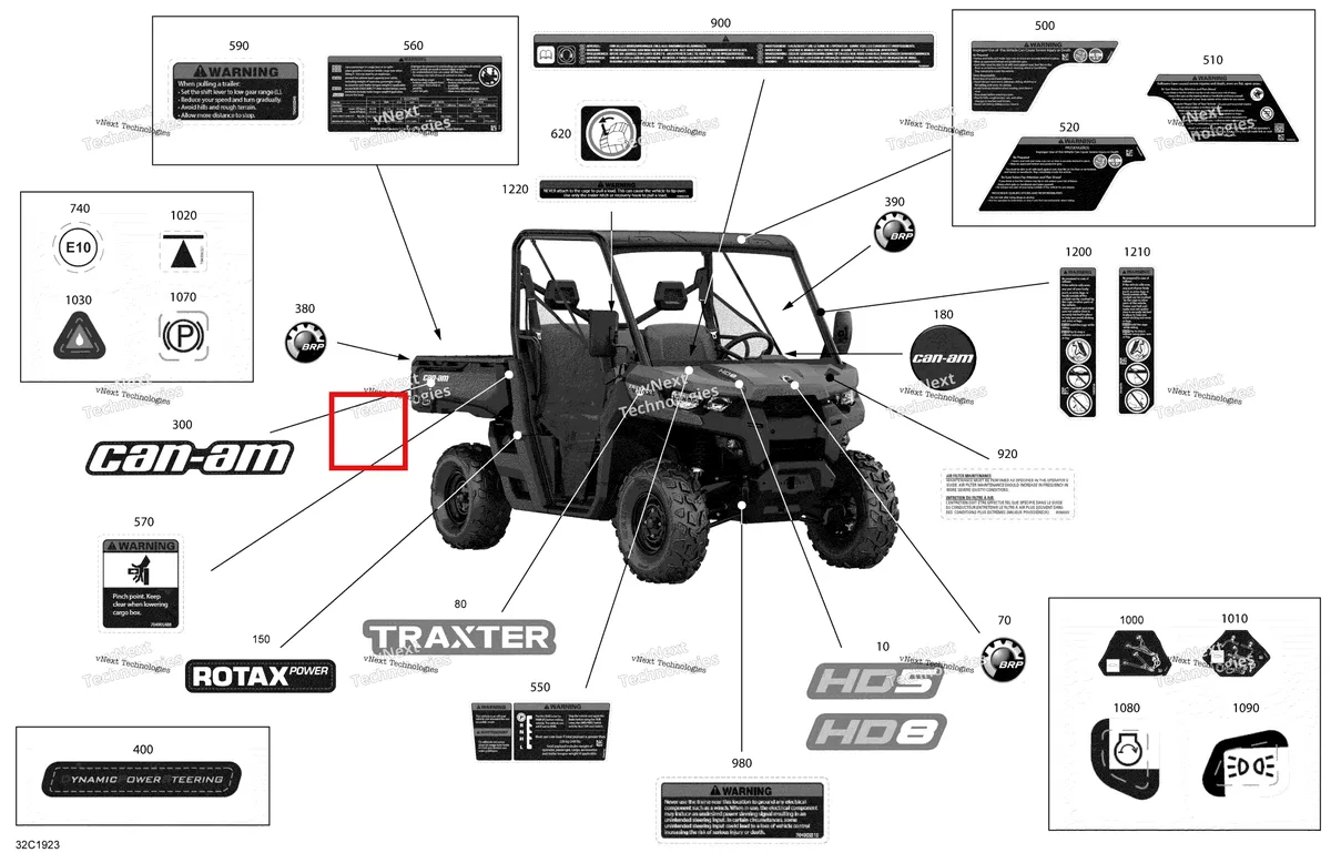 Деталь 704906321 на схеме узла 2019 Can-Am TRAXTER HD5 - T1B SERIES Decals - Hd5 - Base