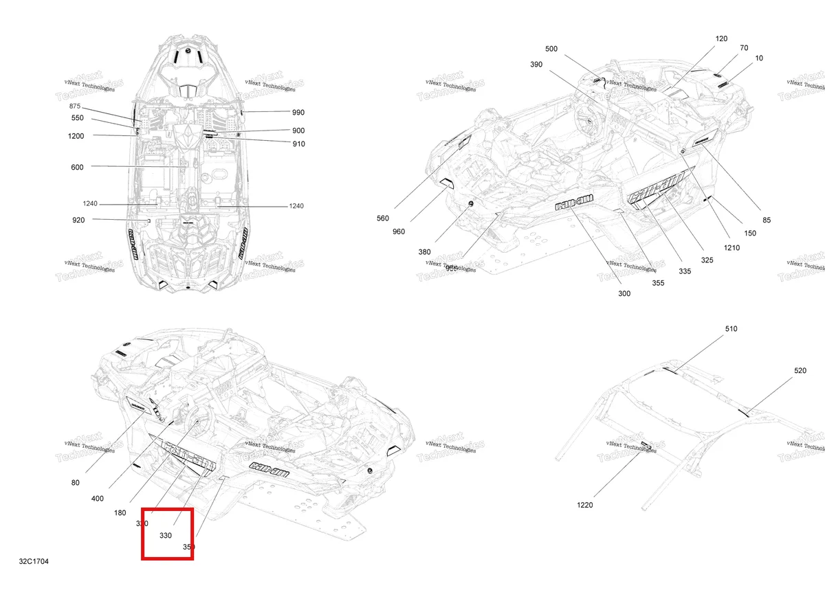 Деталь 704906329 на схеме узла 2017 Can-Am MAVERICK X3 Decals