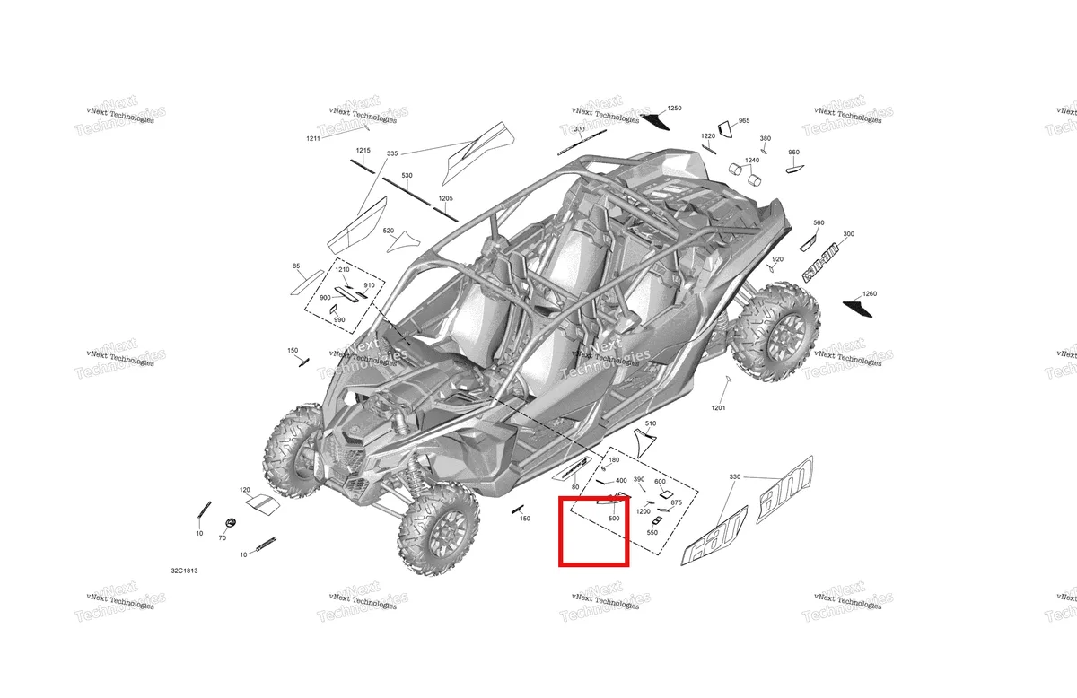 Деталь 704906355 на схеме узла 2018 Can-Am MAVERICK X3 MAX TURBO R - STD XDS DPS XRS DPS Decals - Package Xds Dps