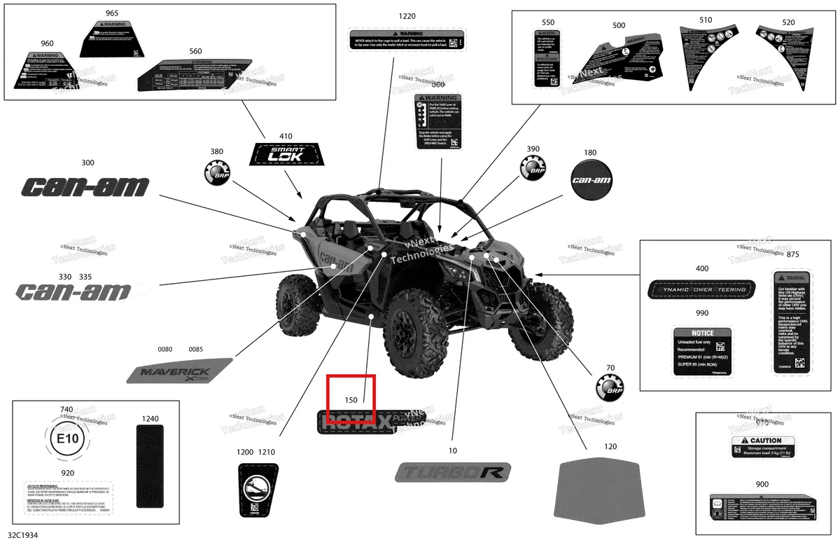 Деталь 704906358 на схеме узла 2019 Can-Am Maverick Turbo R Decals - Turbo R - Package Xds - North America