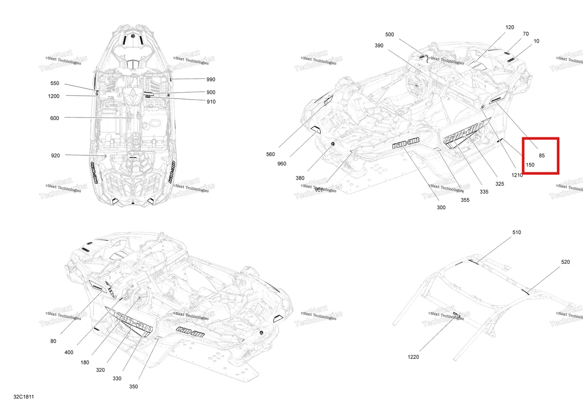 Деталь 704906443 на схеме узла 2018 Can-Am MAVERICK X3 TURBO - STD Decals - Package Std