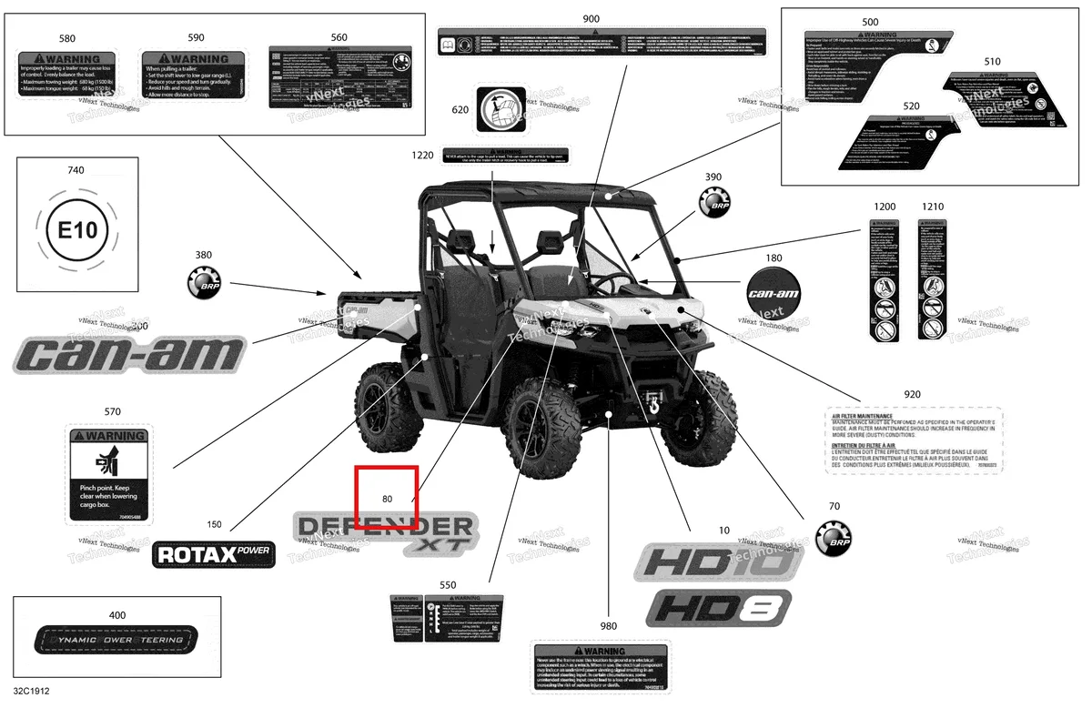 Деталь 704906522 на схеме узла 2019 Can-Am Defender HD8 Decals - Hd8 - Xt