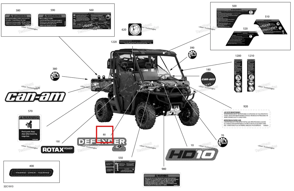 Деталь 704906523 на схеме узла 2019 Can-Am Defender HD10 Decals - Hd10 - Hunting Edition