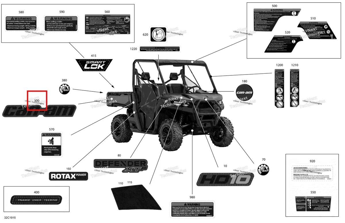 Деталь 704906531 на схеме узла 2019 Can-Am Defender HD10 Decals - Hd10 - Xtp