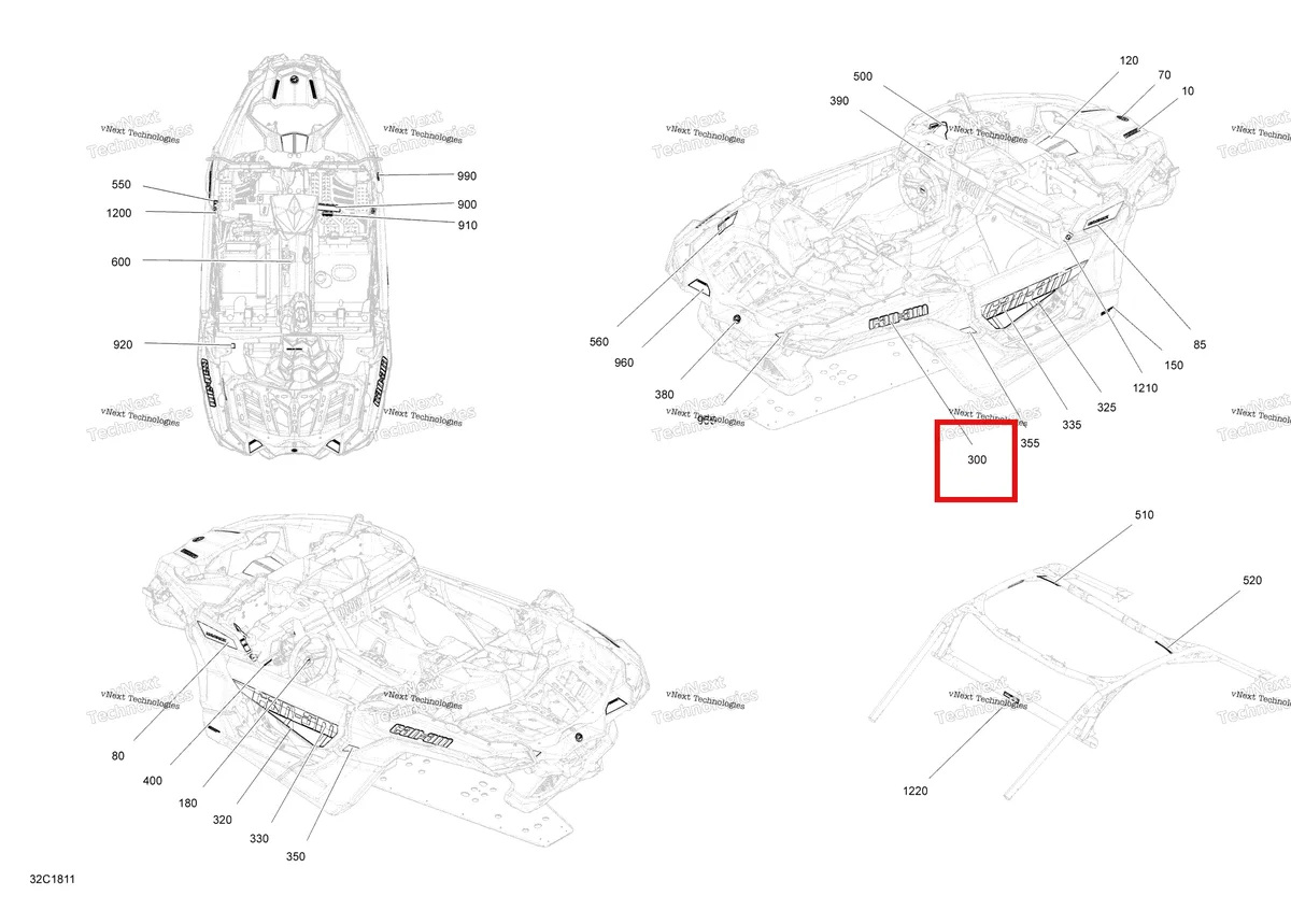 Деталь 704906539 на схеме узла 2018 Can-Am MAVERICK X3 TURBO - STD Decals - Package Std