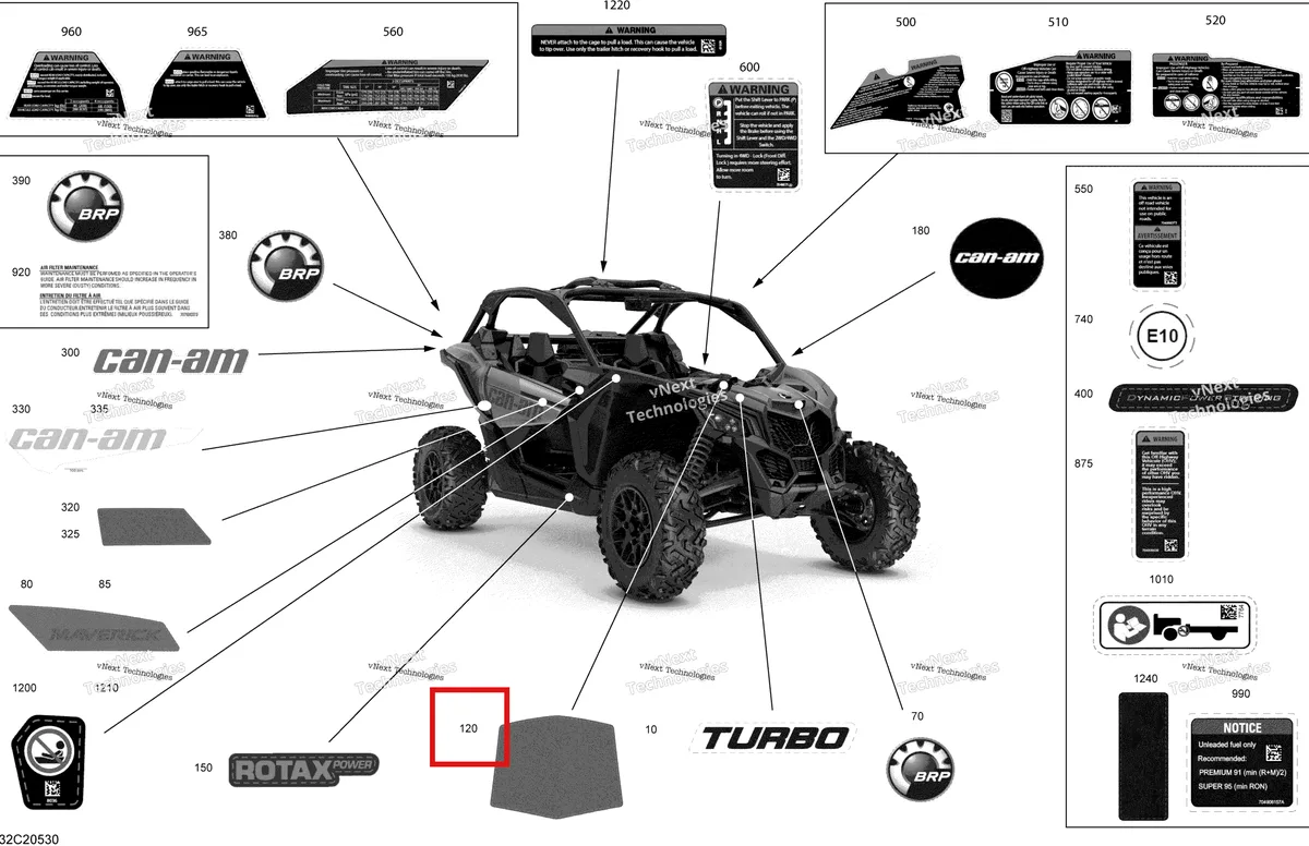 Деталь 704906545 на схеме узла 2020 Can-Am Maverick Turbo - STD Decals