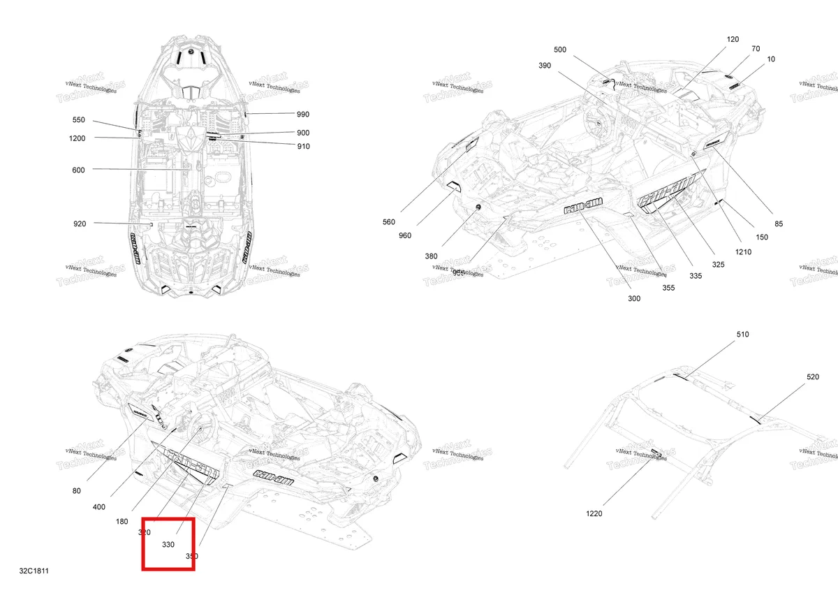 Деталь 704906548 на схеме узла 2018 Can-Am MAVERICK X3 TURBO - STD Decals - Package Std