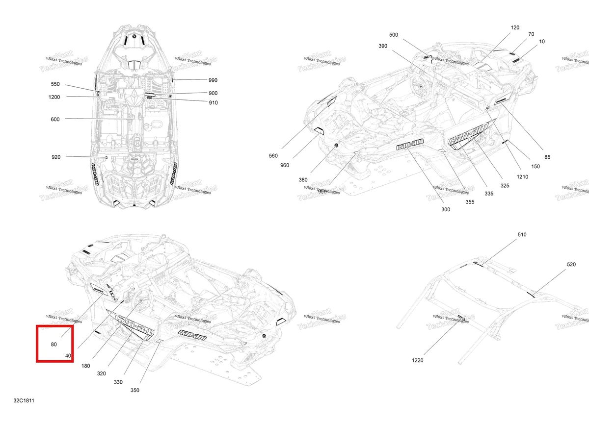Деталь 704906551 на схеме узла 2018 Can-Am MAVERICK X3 TURBO - STD Decals - Package Std