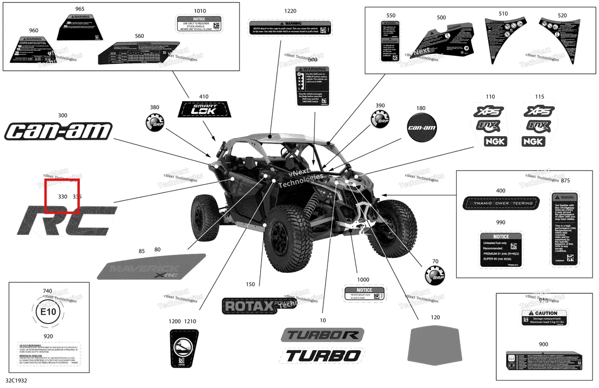 Деталь 704906567 на схеме узла 2019 Can-Am Maverick Turbo Decals - Turbo - Package Xrc - North America