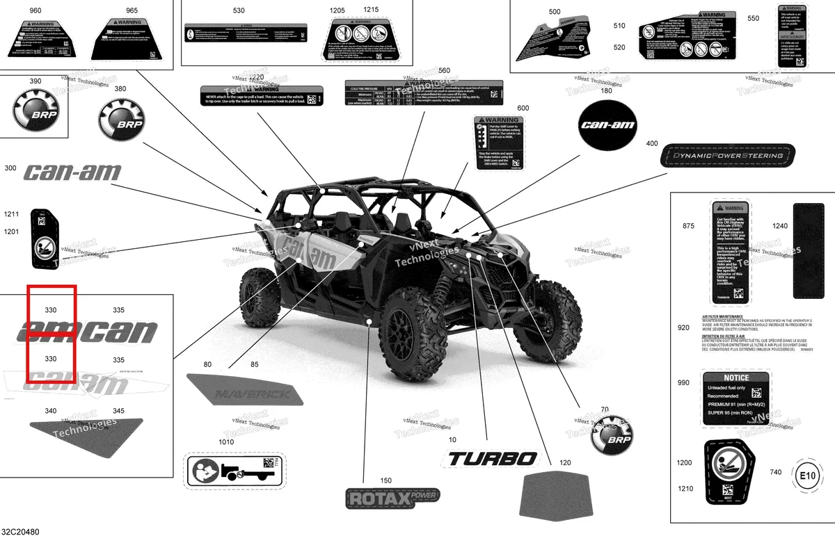 Деталь 704906569 на схеме узла 2020 Can-Am Maverick MAX Turbo Decals