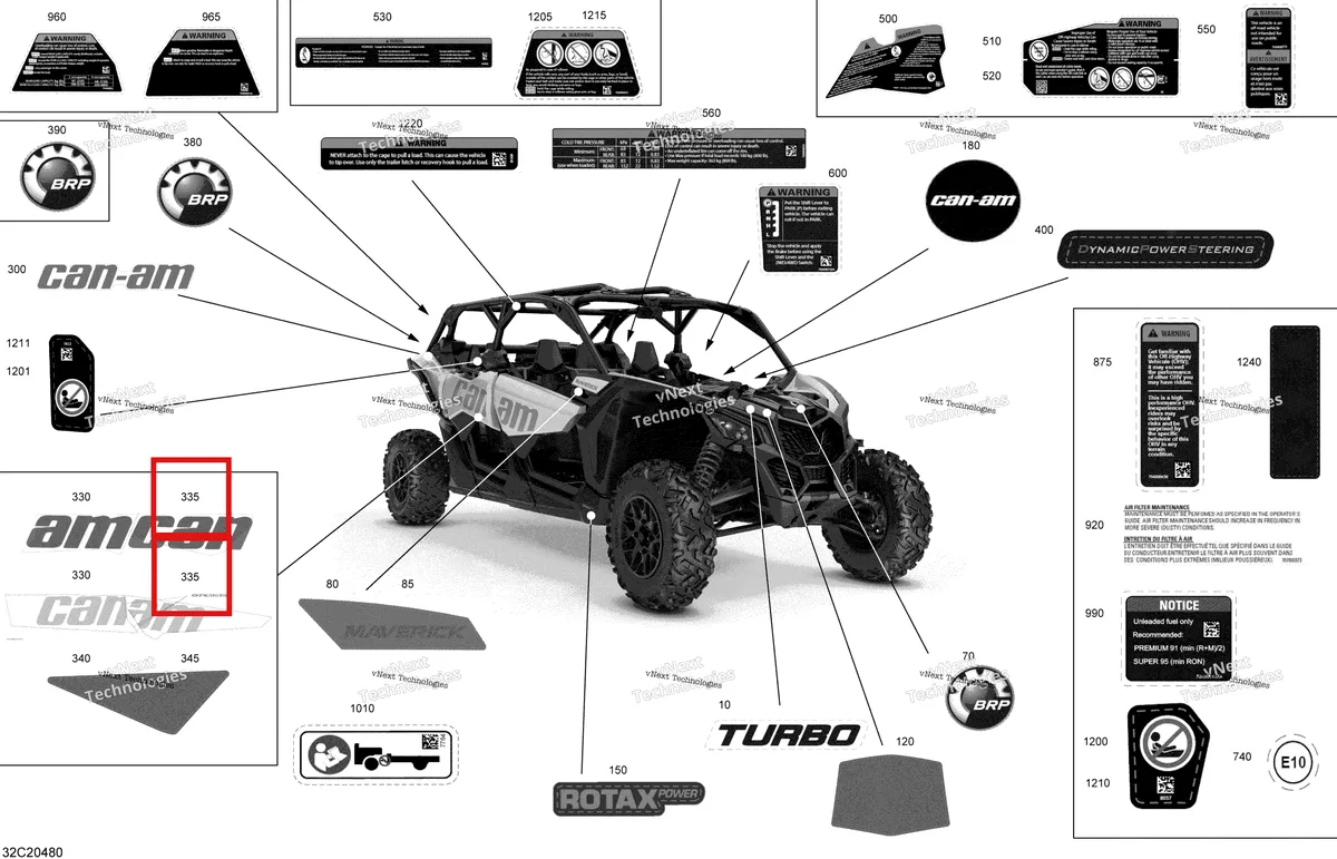 Деталь 704906570 на схеме узла 2020 Can-Am Maverick MAX Turbo Decals
