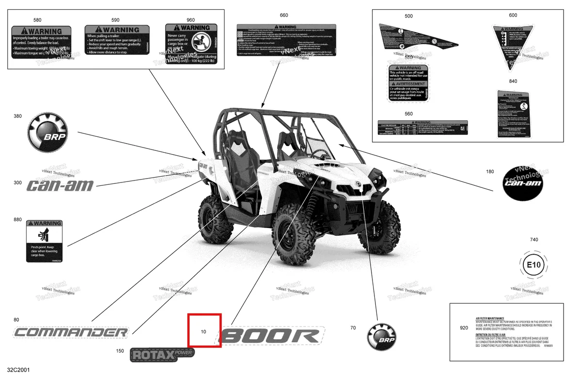 Деталь 704906584 на схеме узла 2020 Can-Am Commander 800R EFI Decals - Base