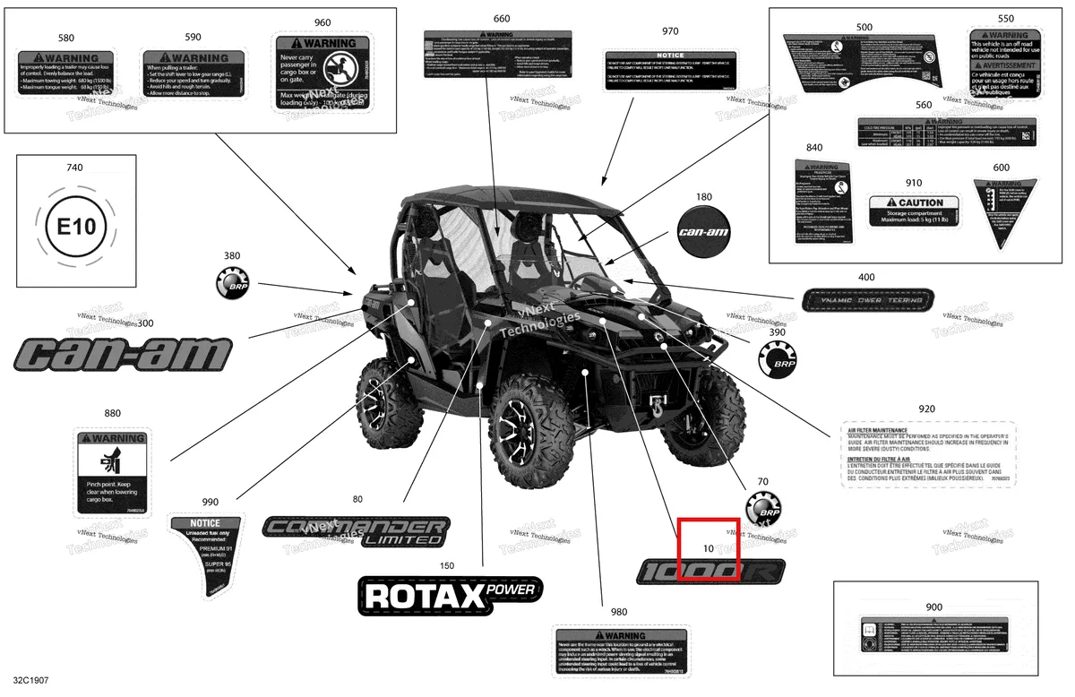 Деталь 704906598 на схеме узла 2019 Can-Am Commander 1000R EFI Decals - 1000 - Ltd