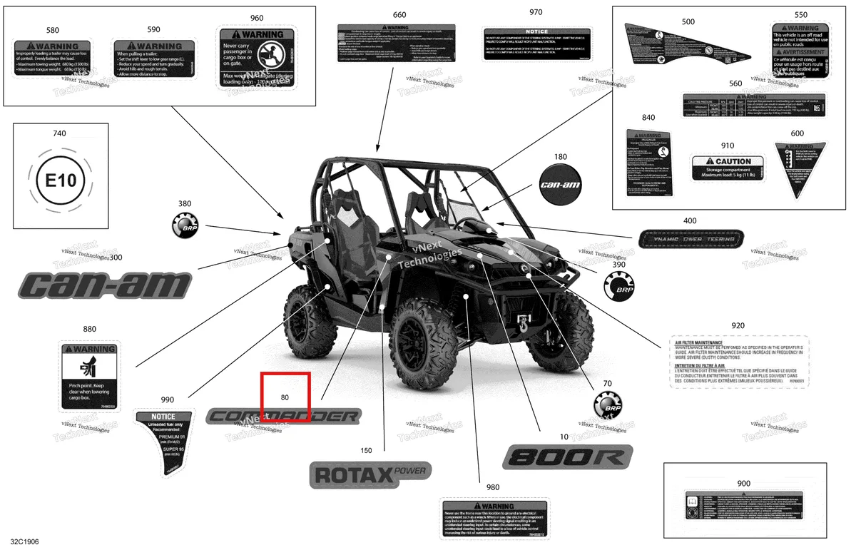 Деталь 704906600 на схеме узла 2019 Can-Am Commander 1000R EFI Decals - 1000 - Dps
