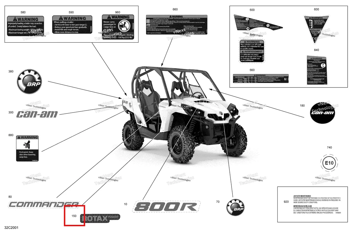 Деталь 704906606 на схеме узла 2020 Can-Am Commander 800R EFI Decals - Base