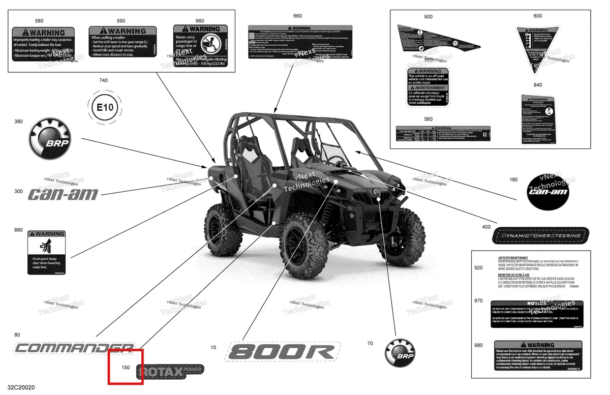 Деталь 704906607 на схеме узла 2020 Can-Am Commander 800R EFI Decals - Dps