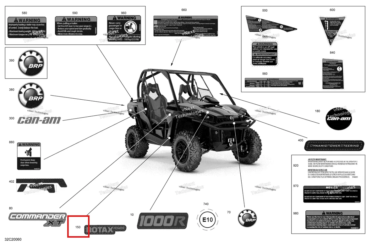 Деталь 704906609 на схеме узла 2020 Can-Am Commander 1000R EFI Decals - Xt