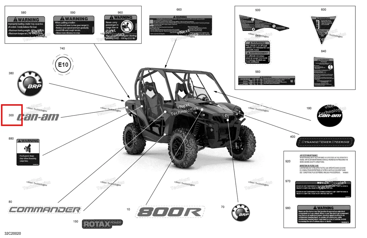 Деталь 704906612 на схеме узла 2020 Can-Am Commander 800R EFI Decals - Dps