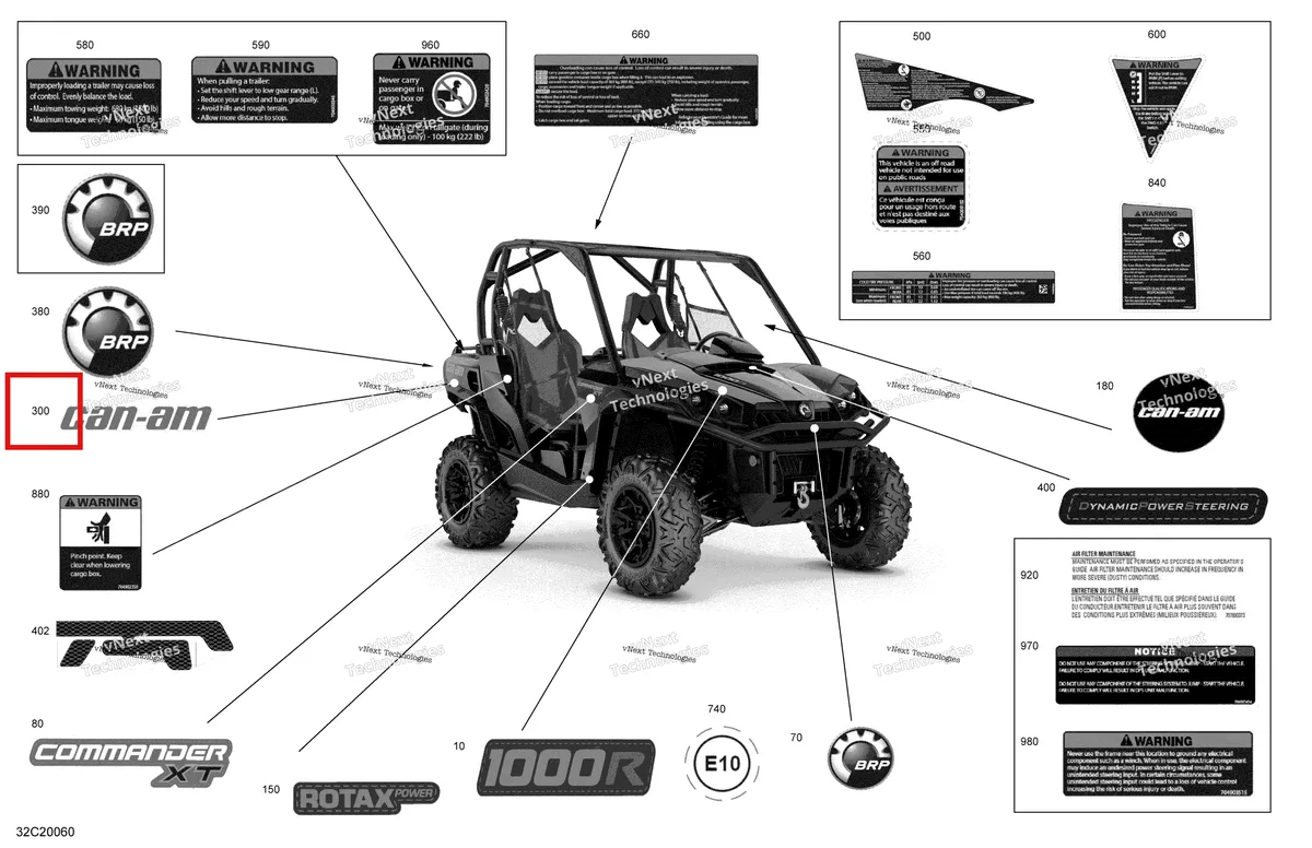 Деталь 704906614 на схеме узла 2020 Can-Am Commander 1000R EFI Decals - Xt