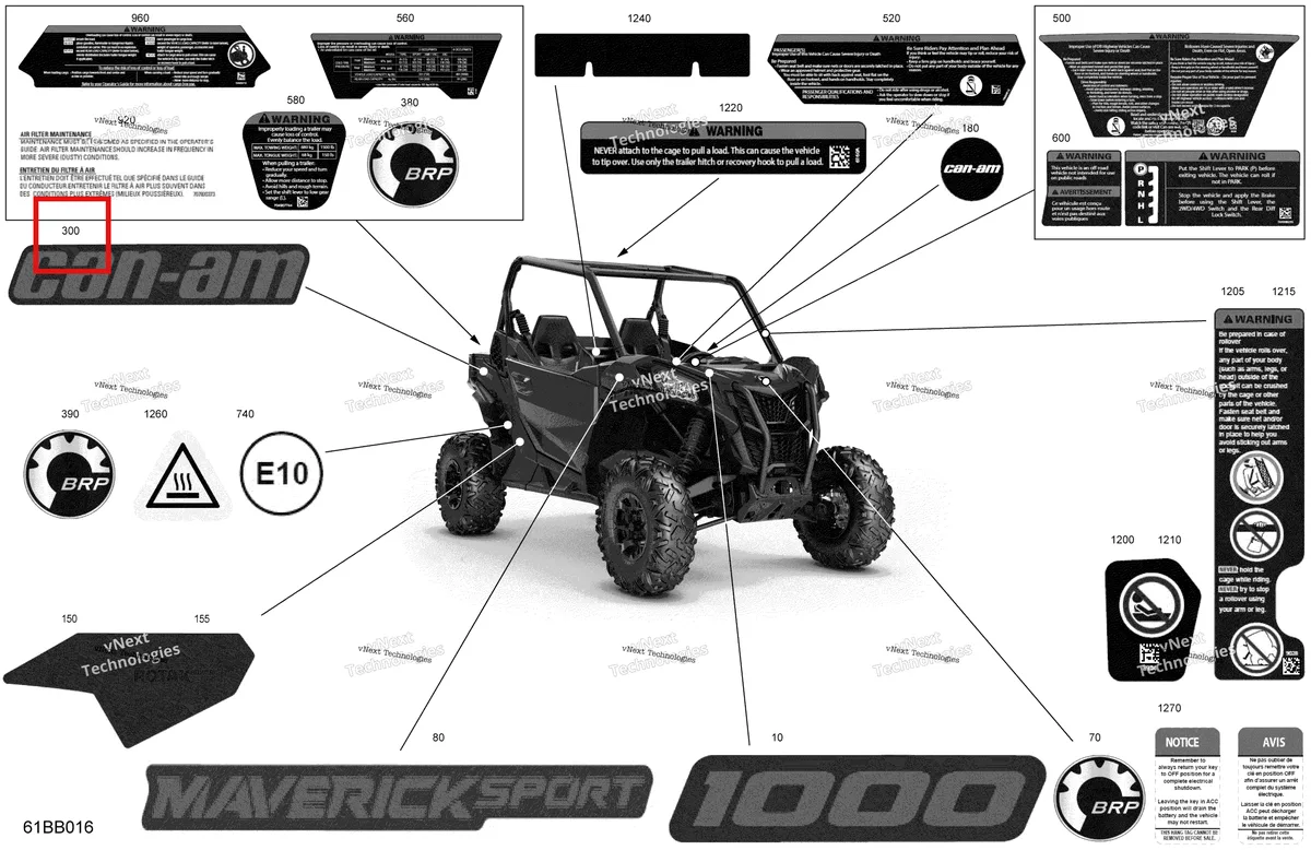 Деталь 704906622 на схеме узла 2022 Can-Am Maverick Sport 1000 - BASE Body - Decals