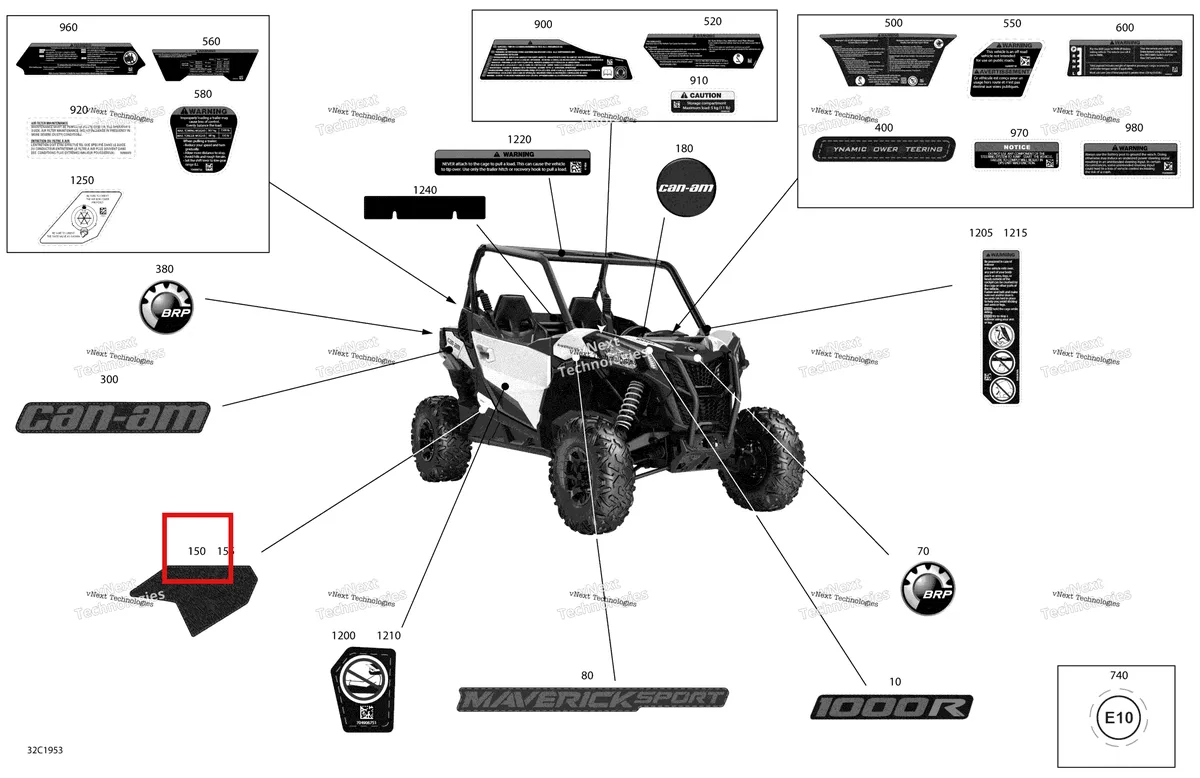 Деталь 704906624 на схеме узла 2019 Can-Am Maverick Sport 1000R - DPS Decals - 1000R - Package Dps