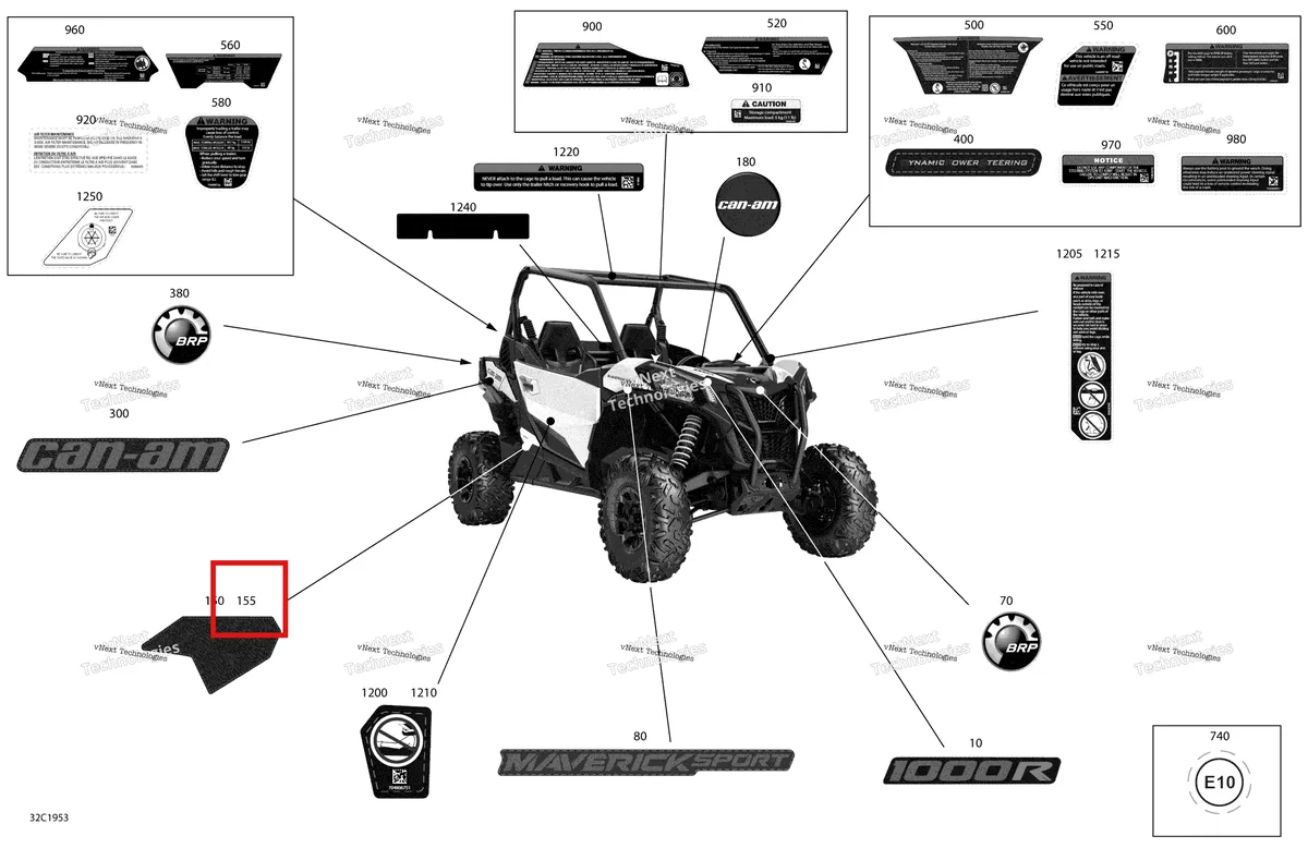 Деталь 704906625 на схеме узла 2019 Can-Am Maverick Sport 1000R - DPS Decals - 1000R - Package Dps