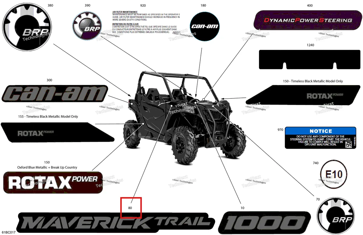 Деталь 704906626 на схеме узла 2023 Can-Am Maverick Trail 1000 - DPS Body - Decals