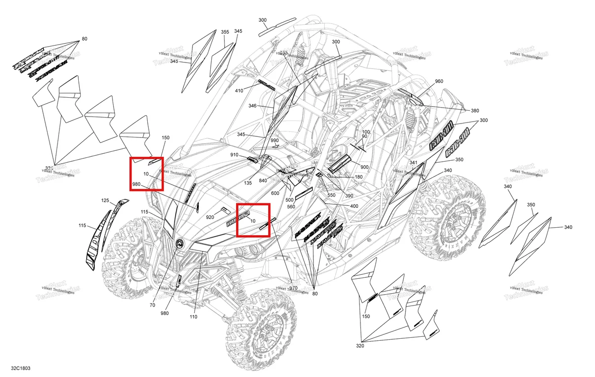 Деталь 704906631 на схеме узла 2018 Can-Am MAVERICK Decals Maverick Non Max - Package Dps