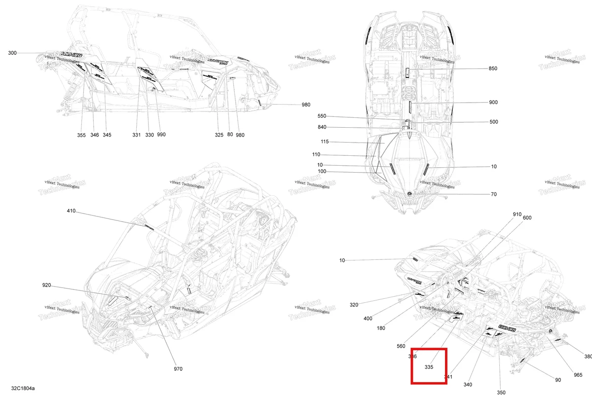 Деталь 704906642 на схеме узла 2018 Can-Am MAVERICK MAX Decals Maverick Max - Package Dps