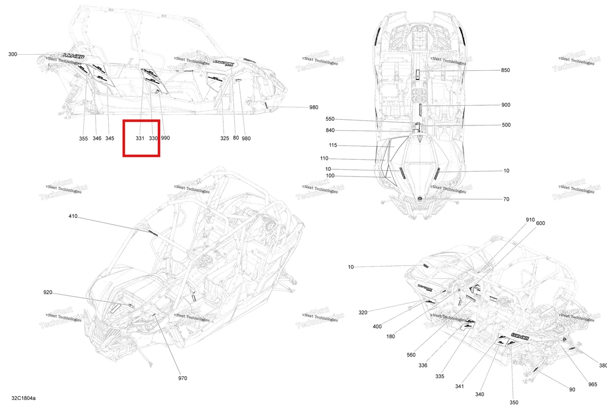 Деталь 704906643 на схеме узла 2018 Can-Am MAVERICK MAX Decals Maverick Max - Package Dps