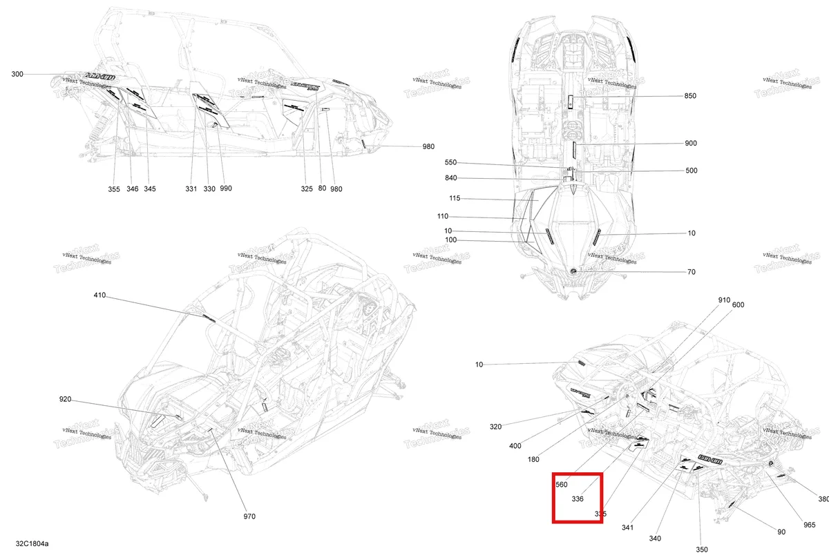 Деталь 704906644 на схеме узла 2018 Can-Am MAVERICK MAX Decals Maverick Max - Package Dps