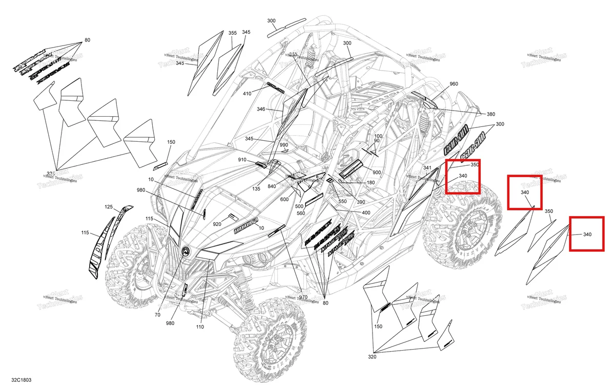 Деталь 704906646 на схеме узла 2018 Can-Am MAVERICK Decals Maverick Non Max - Package Dps